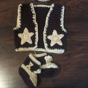 Cowboy newborn photo prop outfit